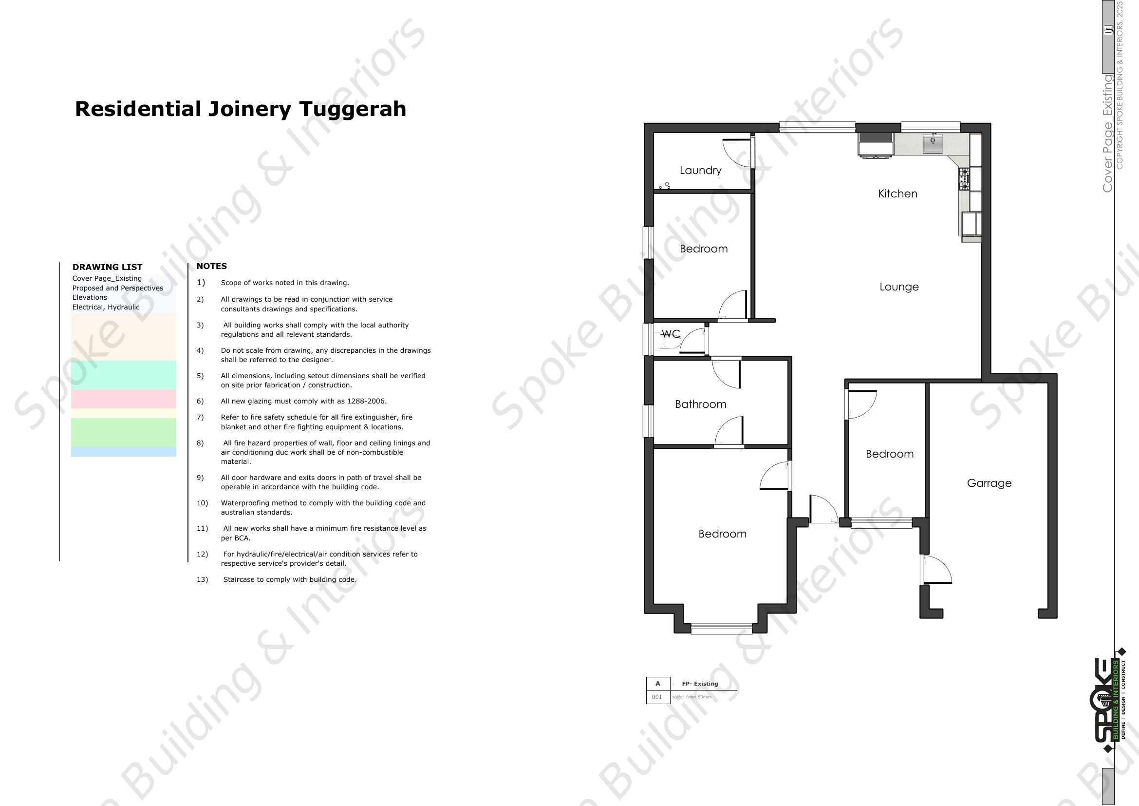 Tuggerah Residential Project drawing cover page
