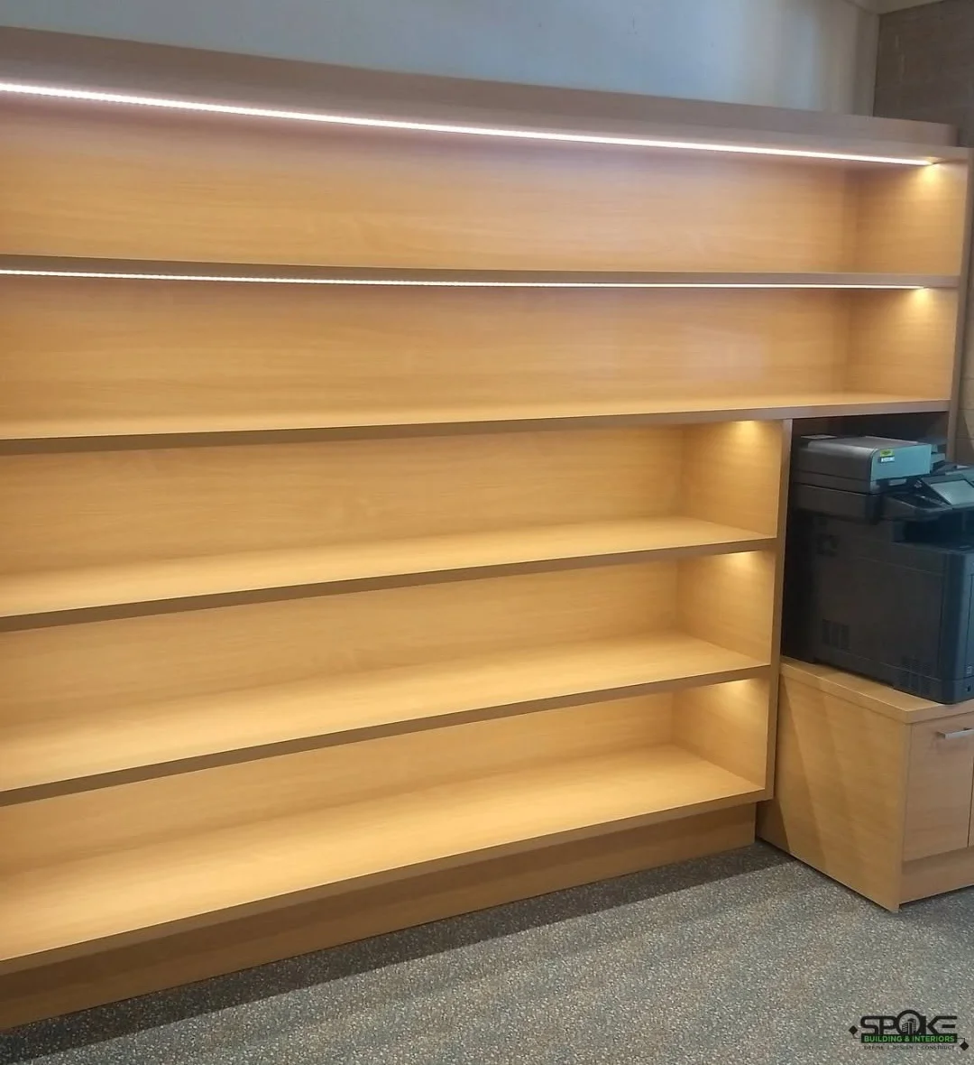 Custom Shelving with Integrated LED Lights — Erina