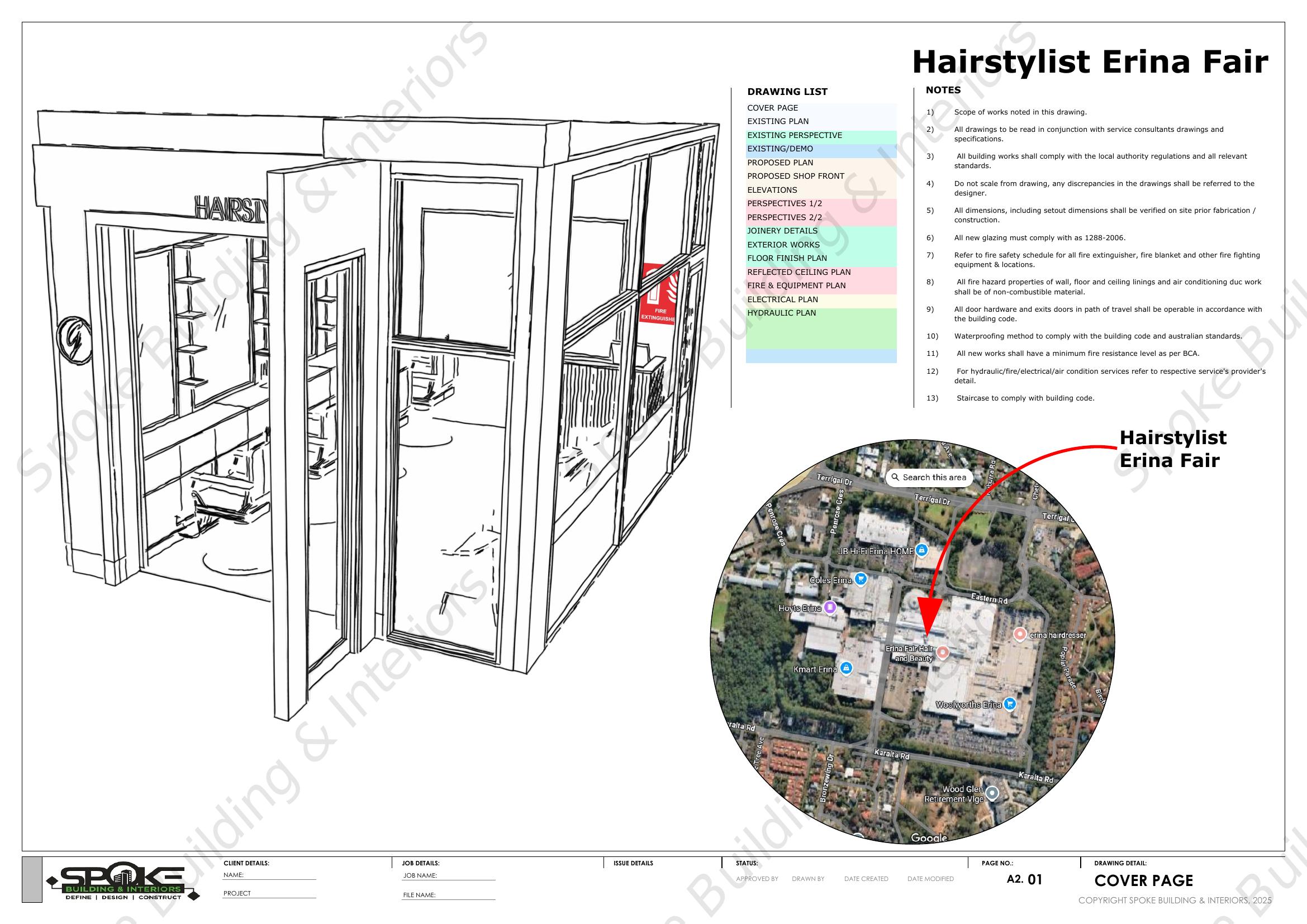 Erina Fair Hairstylist drawing cover page